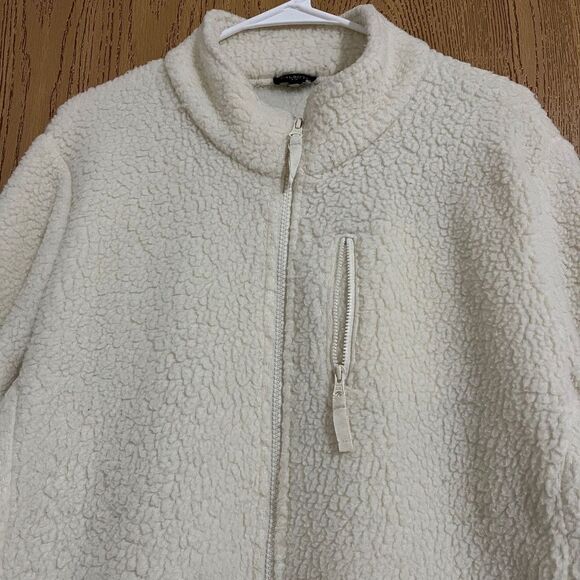 Talbots Women’s Plus Cream White Fluffy Fall Winter Casual Jacket Sz-XXXL - Picture 2 of 6